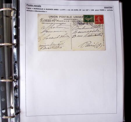 POSTE NAVALE 1900-1967, Collection de lettres montées