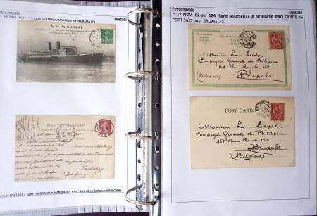 POSTE NAVALE 1900-1967, Collection de lettres montées