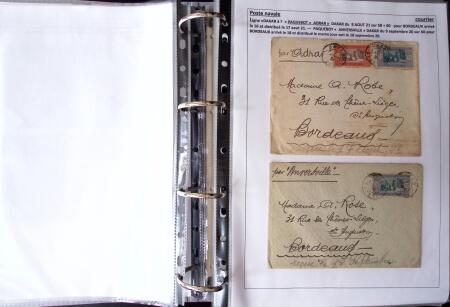 POSTE NAVALE 1900-1967, Collection de lettres montées
