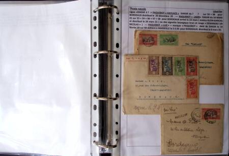 POSTE NAVALE 1900-1967, Collection de lettres montées