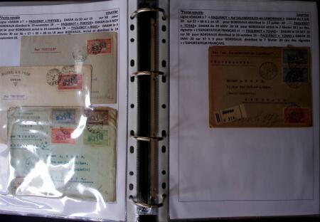 POSTE NAVALE 1900-1967, Collection de lettres montées