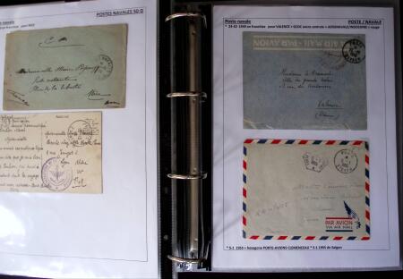POSTE NAVALE 1900-1967, Collection de lettres montées
