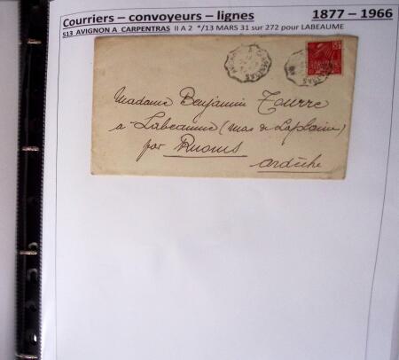 1900-1960, Collection de lettres sur les cachets de