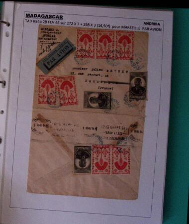 1900-1960, Collection de lettres de MADAGASCAR montées
