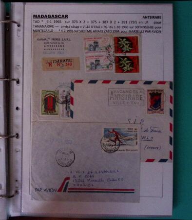 1900-1960, Collection de lettres de MADAGASCAR montées