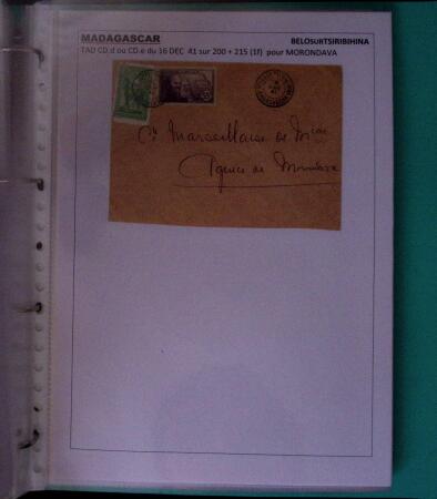 1900-1960, Collection de lettres de MADAGASCAR montées