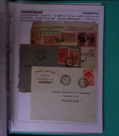 1900-1960, Collection de lettres de MADAGASCAR montées