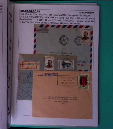 1900-1960, Collection de lettres de MADAGASCAR montées