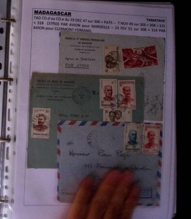 1900-1960, Collection de lettres de MADAGASCAR montées