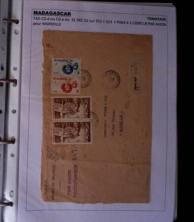 1900-1960, Collection de lettres de MADAGASCAR montées