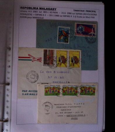 1900-1960, Collection de lettres de MADAGASCAR montées