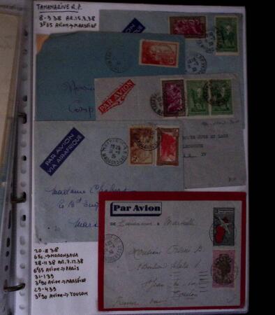 1900-1960, Collection de lettres de MADAGASCAR montées