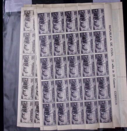 1936, Colombus set of 9 values unissued, 100 sets in