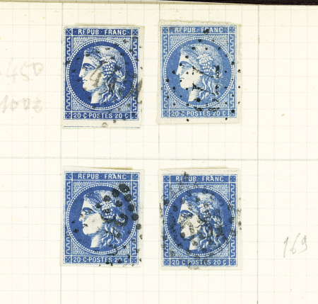 1870 Petit cahier sur le N°45/46 avec retouches et
