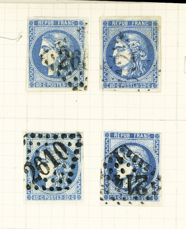 1870 Petit cahier sur le N°45/46 avec retouches et