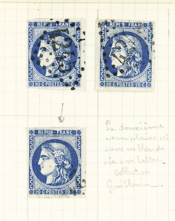 1870 Petit cahier sur le N°45/46 avec retouches et