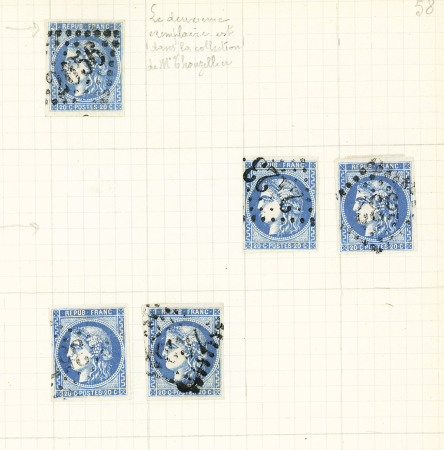 1870 Petit cahier sur le N°45/46 avec retouches et