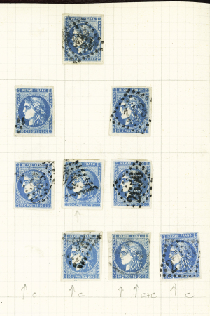 1870 Petit cahier sur le N°45/46 avec retouches et