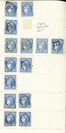 1870 Petit cahier sur le N°45/46 avec retouches et