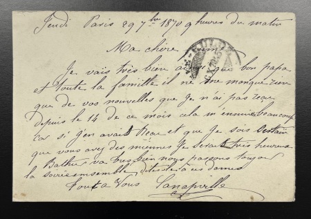 N°30 obl. étoile 4 sur carte postale par Ballon Monté