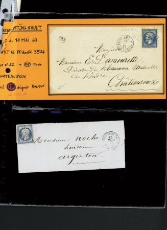 29 plis d Saint Benoist du Sault (marques postales, boites rurales, lettres affranchies). Bel ensemble