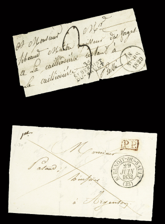 29 plis d Saint Benoist du Sault (marques postales, boites rurales, lettres affranchies). Bel ensemble