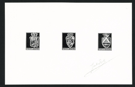 N°175, 178, 179 Armoiries, Epreuve d'artiste en noir