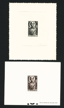 N°318 16e centenaire Saint Augustin, 1 épreuve de luxe plus 1 épreuve d'artiste noire signée