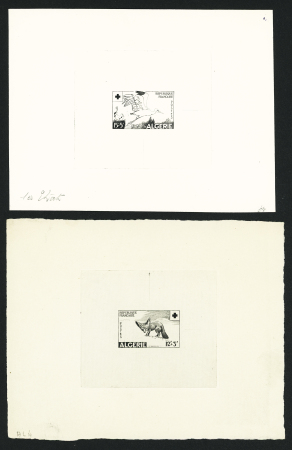 N°343-344 Croix-Rouge, 2 épreuves d'artiste noires,
