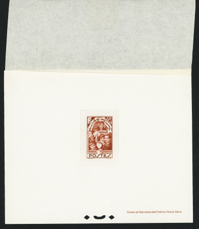 N°295 40c Jacquard, n°305 1f50 Richelieu, n°311 2f Moulin de Daudet, n°312 50c+10c Enfants de chômeurs, n°319 1f50 Jaurès et n°330 20c+10c Callot en épreuves de luxe, TB