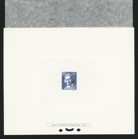 N°295 40c Jacquard, n°305 1f50 Richelieu, n°311 2f Moulin de Daudet, n°312 50c+10c Enfants de chômeurs, n°319 1f50 Jaurès et n°330 20c+10c Callot en épreuves de luxe, TB