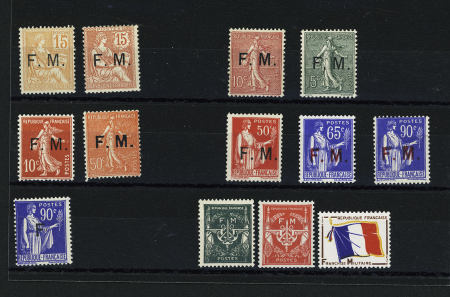 N°1 à 13 complet (sauf 10A et 13A), neufs ** (1 et