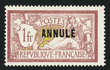 N°121-CI 1 1f lie-de-vin et olive type Merson, neuf