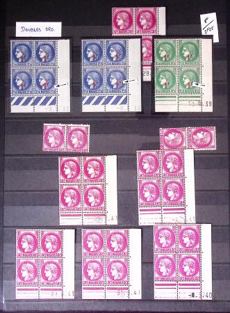 Restant de collection au Type Cérès 1938 - 1942 : timbres