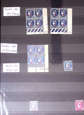Restant de collection au Type Cérès 1938 - 1942 : timbres