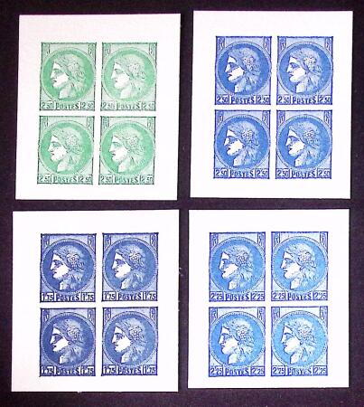 Restant de collection au Type Cérès 1938 - 1942 : timbres