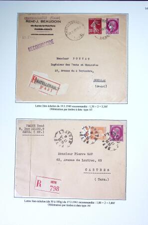Restant de collection au Type Cérès 1938 - 1942 : timbres