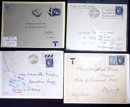 Restant de collection au Type Cérès 1938 - 1942 : timbres
