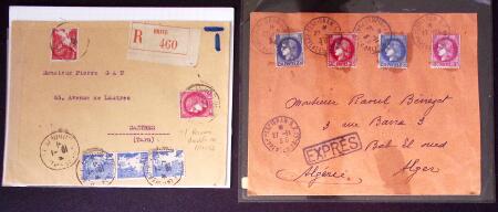 Restant de collection au Type Cérès 1938 - 1942 : timbres