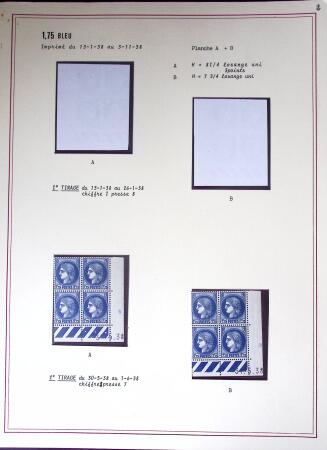Restant de collection au Type Cérès 1938 - 1942 : timbres