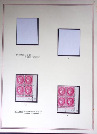 Restant de collection au Type Cérès 1938 - 1942 : timbres
