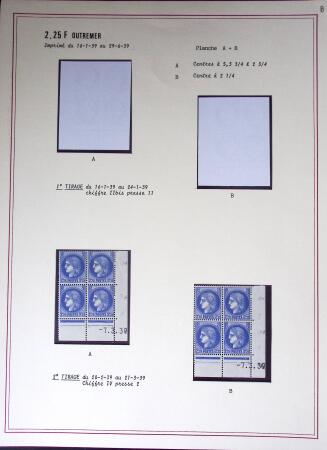 Restant de collection au Type Cérès 1938 - 1942 : timbres