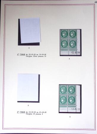 Restant de collection au Type Cérès 1938 - 1942 : timbres