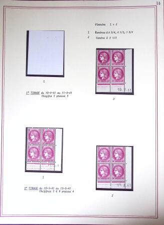 Restant de collection au Type Cérès 1938 - 1942 : timbres