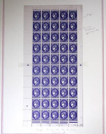 Restant de collection au Type Cérès 1938 - 1942 : timbres