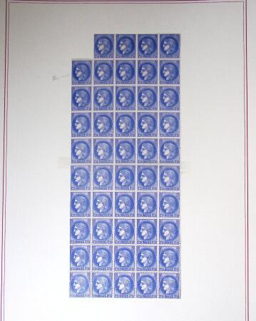Restant de collection au Type Cérès 1938 - 1942 : timbres