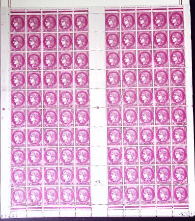 Restant de collection au Type Cérès 1938 - 1942 : timbres