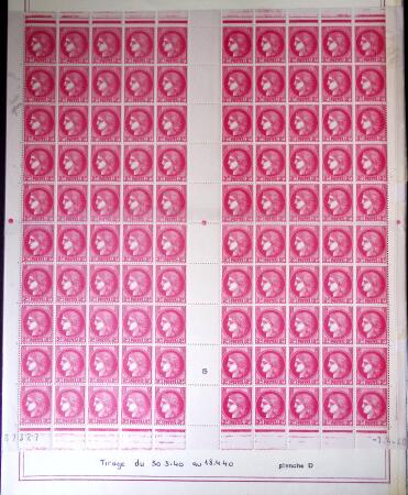 Restant de collection au Type Cérès 1938 - 1942 : timbres