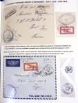 Collection d'exposition montée sur 80 pages : le courrier aérien d'Indochine de 1939 à 1954. Cet ensemble très fouillé comprend la période septembre 1939 - juin 1940 (censures, etc…), les relations aériennes sus