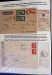 Collection d'exposition montée sur 80 pages : le courrier aérien d'Indochine de 1939 à 1954. Cet ensemble très fouillé comprend la période septembre 1939 - juin 1940 (censures, etc…), les relations aériennes sus